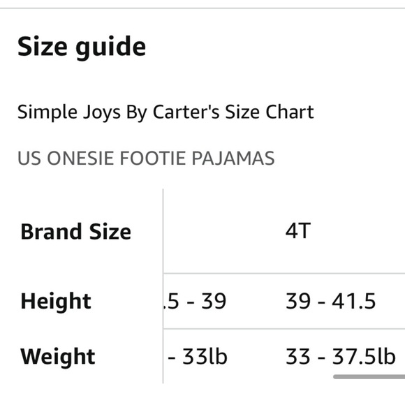 NWOT Carter’s Simple Joys Girls’ 3-Pack Snug Fit Footed Cotton Pyjamas 4T - Picture 8 of 8